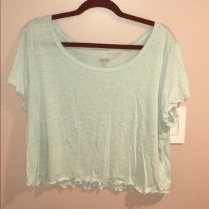 Plus Size Seafoam Green Crop Top